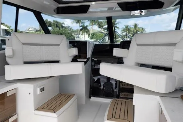  Yacht Photos Pics 2022 Tiara Sport 43 LE interior with luxurious seating and modern design.