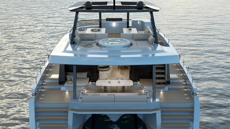 New Moon 60 Power Yacht Photos Pics Luxury Moon 60 Power yacht, 2025 model, featuring elegant design and spacious deck.