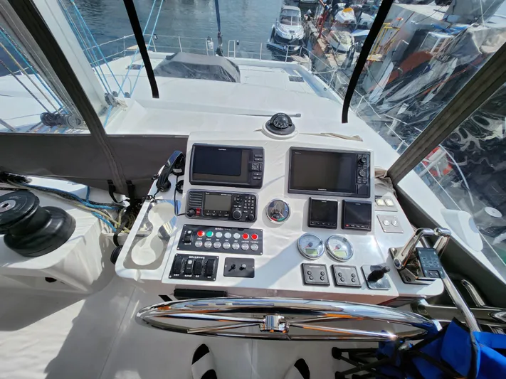  Yacht Photos Pics Control panel of 2025 Heysea Seaview 56 yacht with navigation equipment.