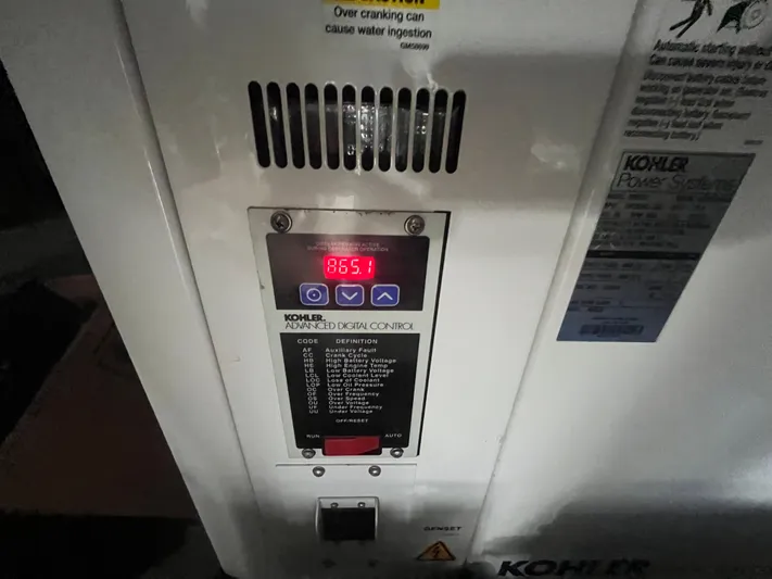 Penny Lane Yacht Photos Pics Kohler advanced digital control panel displaying 865.1 on an Azimut 55S yacht, 2014 model.