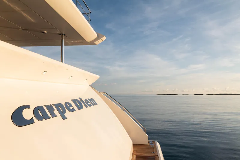 Carpe Diem Yacht Photos Pics Luxury Azimut yacht "Carpe Diem" on calm sea, 2023 model.