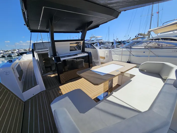 Rio 50 Yacht Photos Pics Luxurious 2024 Rio Yachts Daytona 50 interior with sleek seating and modern design.