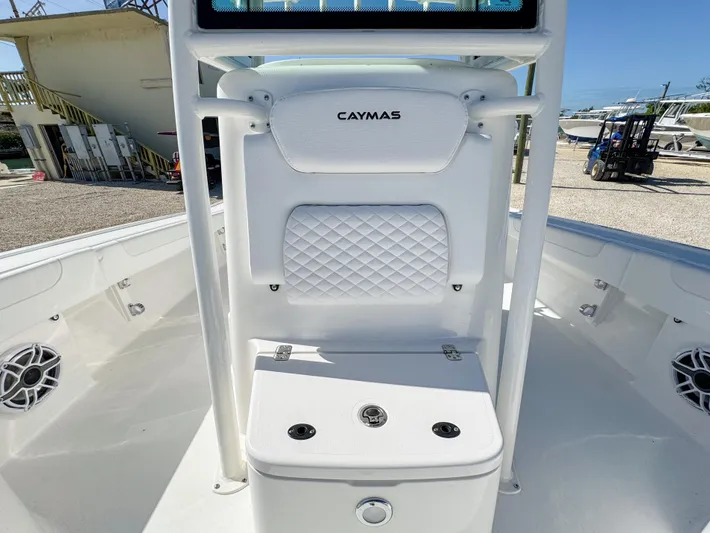  Yacht Photos Pics 2024 Caymas 28 HB boat interior with white seating and storage.