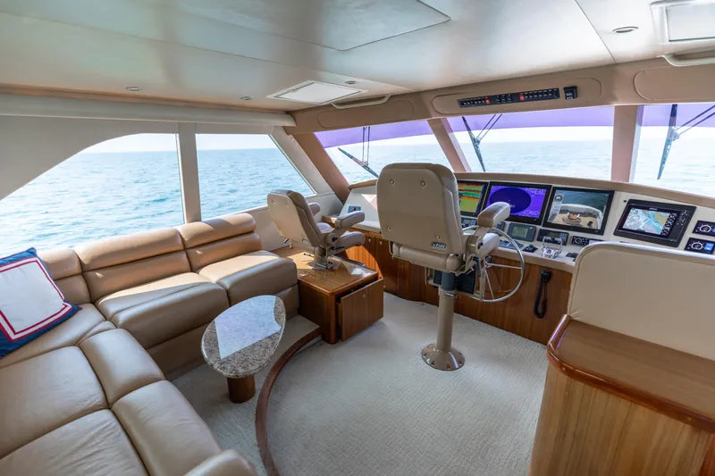 Barefoot Drive Yacht Photos Pics 2008 Viking 64 Enclose Bridge- Helm