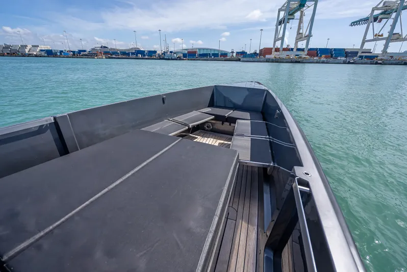  Yacht Photos Pics Sleek Wally 43 yacht from 2012 docked in a busy harbor.