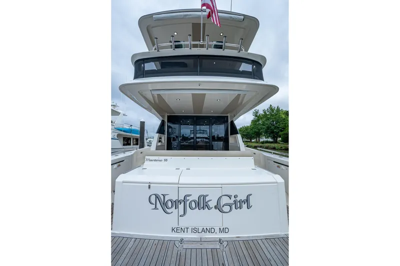 Norfolk Girl Yacht Photos Pics 2023 Maritimo M55 yacht "Norfolk Girl" docked at Kent Island, MD.