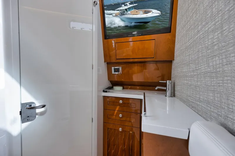 Mo Jack Yacht Photos Pics Luxurious 2022 HCB Lujo yacht interior with sleek cabinetry and modern amenities.