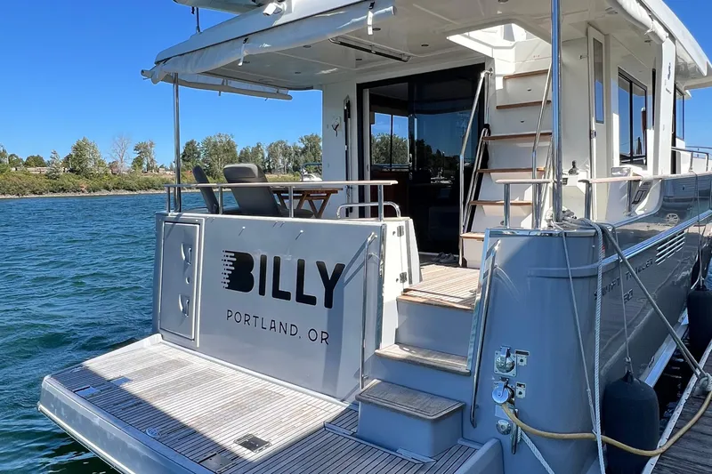 Billy Yacht Photos Pics 2014 Beneteau Swift Trawler 50 docked, featuring "BILLY" from Portland, OR.