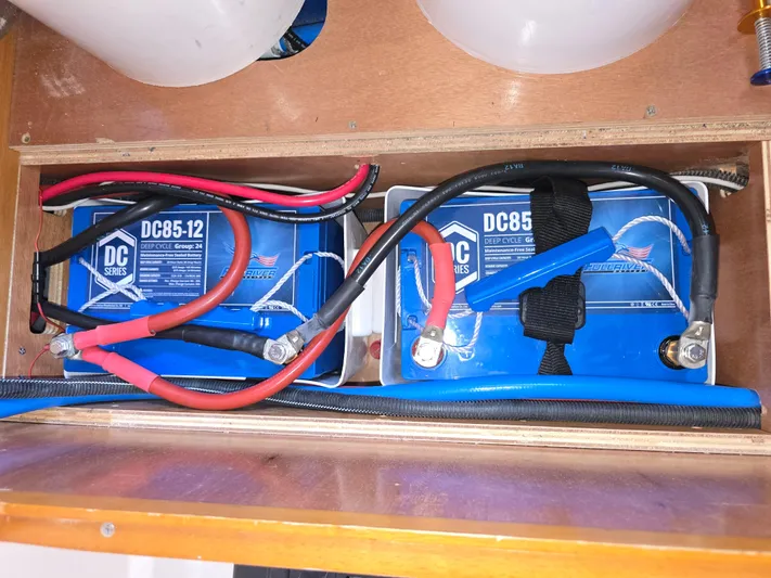  Yacht Photos Pics Batteries installed in a 2017 Jeanneau Sun Odyssey 389 sailboat.