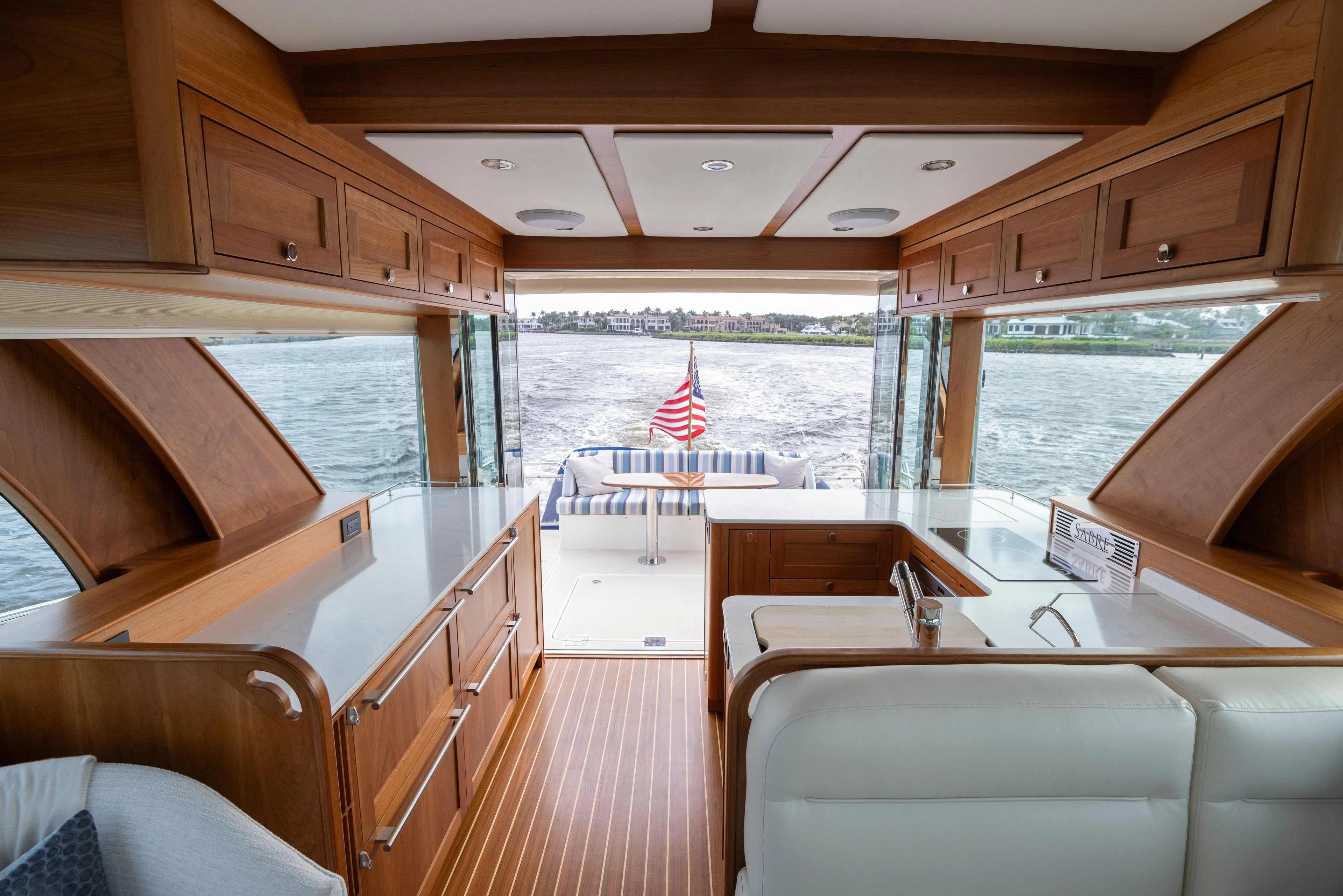 Beach To Beach Yacht Photos Pics Aft galley up for easy entertaining inside as well as outside