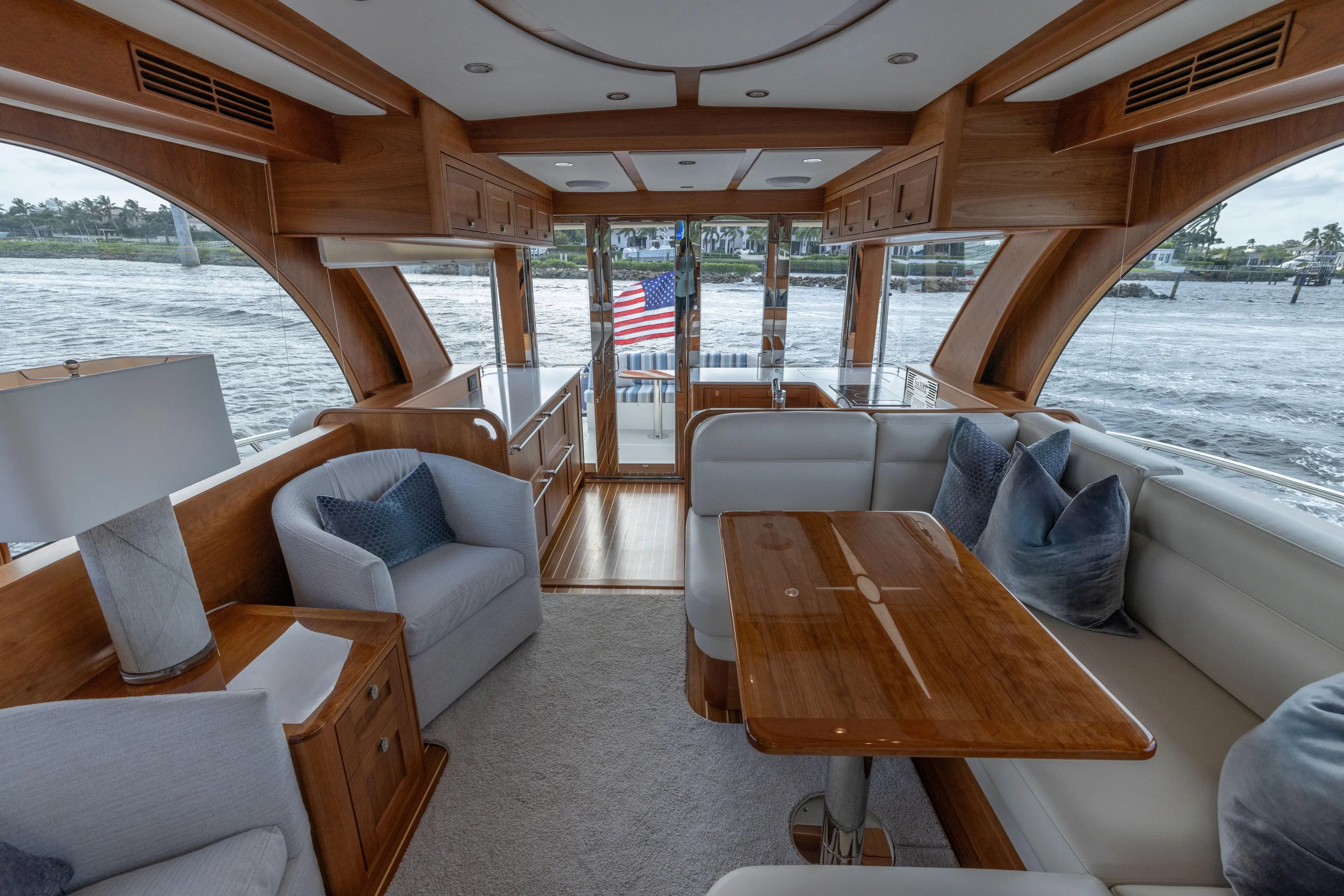 Beach To Beach Yacht Photos Pics Pilothouse with galley aft and up makes entertaining and cruising a breeze