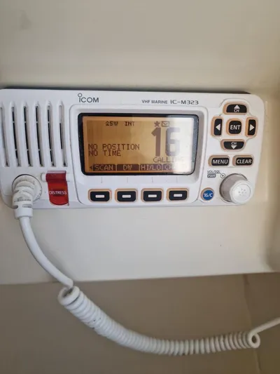  Yacht Photos Pics Icom IC-M323 VHF marine radio on Jeanneau Prestige 38 S, 2008 model.