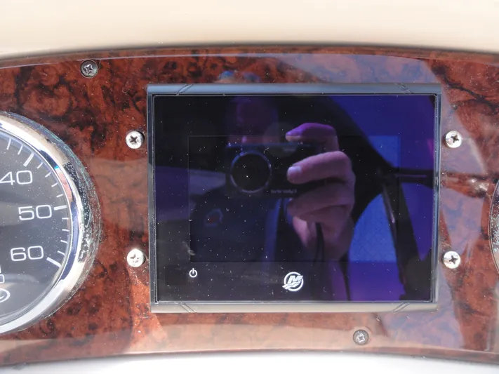  Yacht Photos Pics Dashboard of 2003 Sea Ray 380 Sundancer with speedometer and digital display.