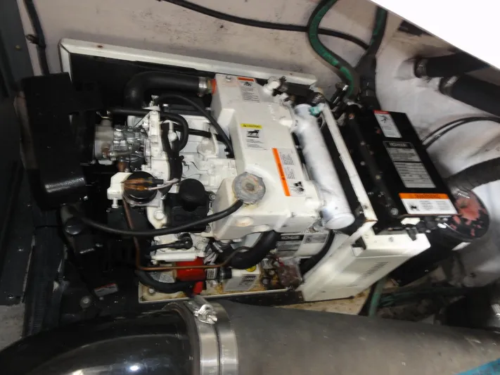  Yacht Photos Pics Engine compartment of a 2003 Sea Ray 380 Sundancer boat.