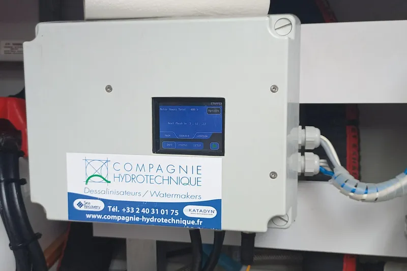Amea Yacht Photos Pics Control panel of Compagnie Hydrotechnique watermaker on 2014 Lagoon 52 F yacht.