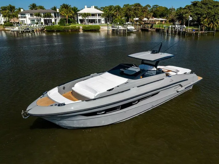  Yacht Photos Pics 2024 Rio Yachts Daytona 50 luxury yacht on serene water with elegant design.