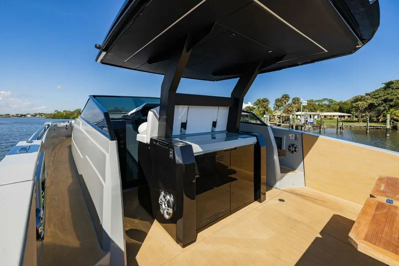  Yacht Photos Pics 2024 Rio Yachts Daytona 50 luxury deck with sleek design and modern amenities.