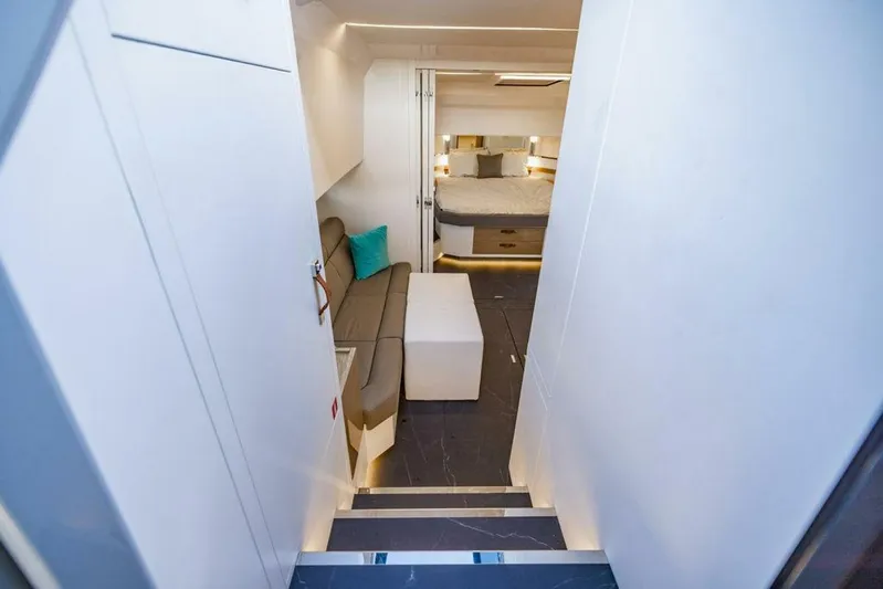  Yacht Photos Pics Interior of 2024 Rio Yachts Daytona 50, featuring modern design and comfortable seating.