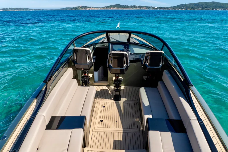 Madeleine Yacht Photos Pics 2024 Wajer 38 luxury yacht interior with scenic ocean view.