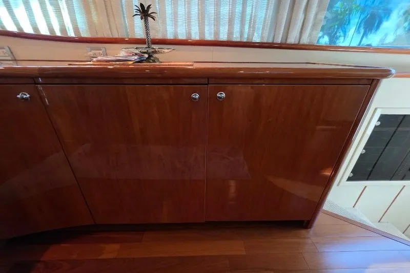 Blue Bird Yacht Photos Pics Luxurious wooden cabinetry inside 2008 Neptunus Flybridge MY yacht interior.