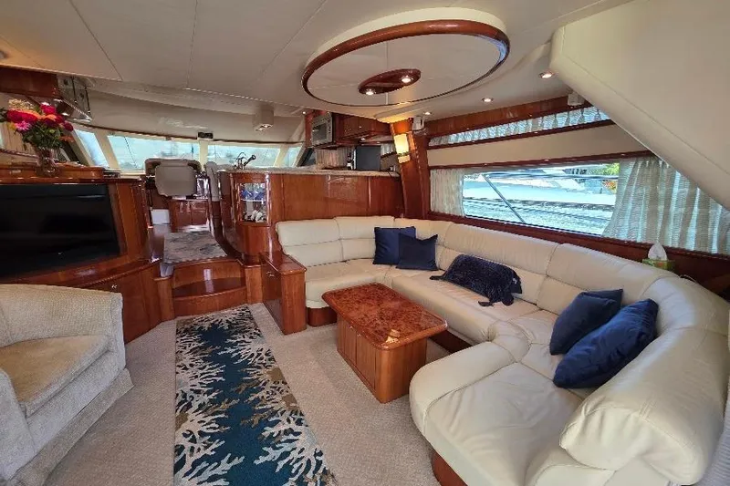 Blue Bird Yacht Photos Pics Luxurious 2008 Neptunus Flybridge MY yacht interior with elegant seating and modern decor.