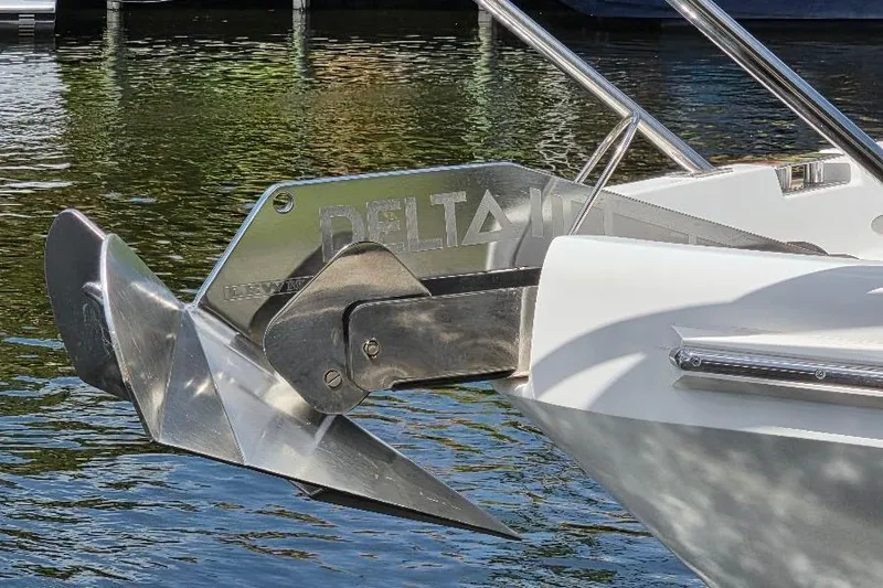 Blue Bird Yacht Photos Pics Anchor of 2008 Neptunus Flybridge MY yacht on water.