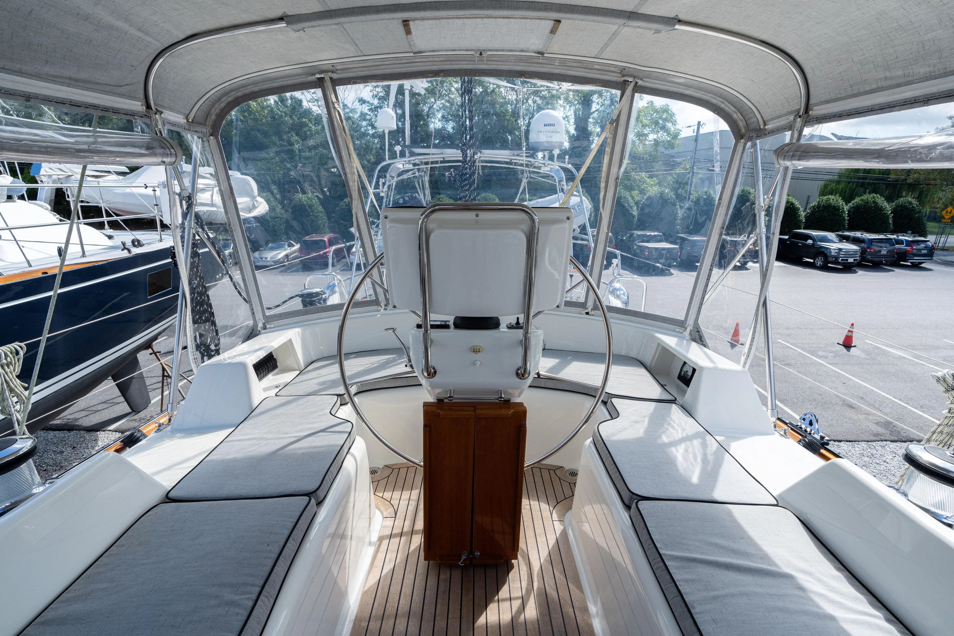 Solitude Yacht Photos Pics 2018 Passport Vista 545 Center Cockpit with spacious seating and modern design.