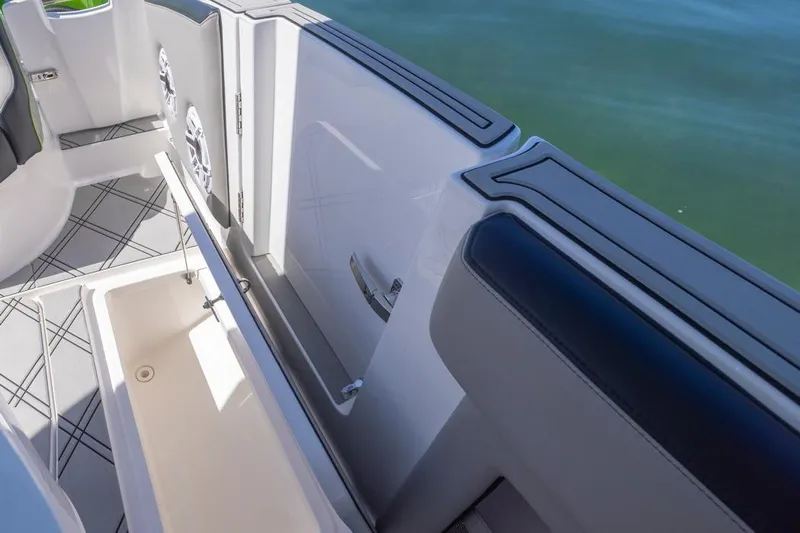  Yacht Photos Pics 2026 Deep Impact 399 Sport boat interior with sleek design and modern features.