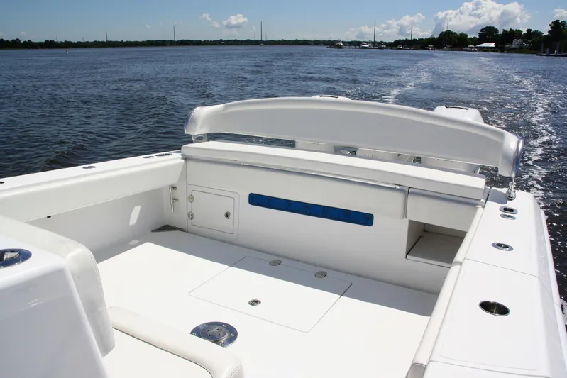 Teasin' II Yacht Photos Pics 2019 Bahama 41 Center Console boat on water, featuring spacious deck and seating.