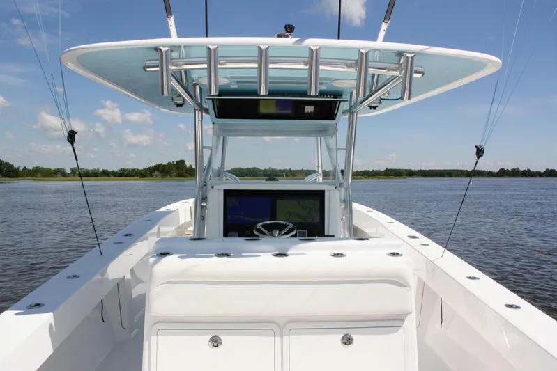 Teasin' II Yacht Photos Pics 2019 Bahama 41 Center Console boat on calm water.