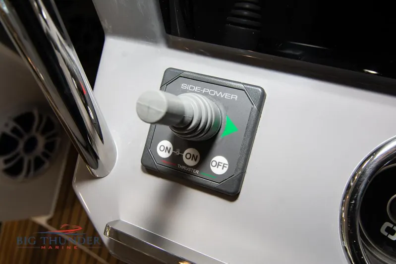  Yacht Photos Pics Side-Power thruster control on 2022 Jeanneau Leader 10.5 boat dashboard.