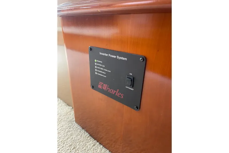 Sea Spirit Yacht Photos Pics Inverter power system panel on 2004 Carver 570 Voyager Pilothouse yacht.