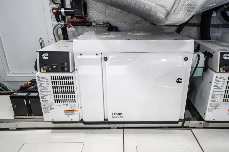  Yacht Photos Pics Cummins Onan Marine QD generator in 2023 Galeon 640 Fly yacht engine room.