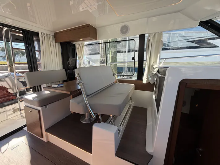  Yacht Photos Pics Interior of 2023 Jeanneau NC 1095 Fly with modern furnishings.