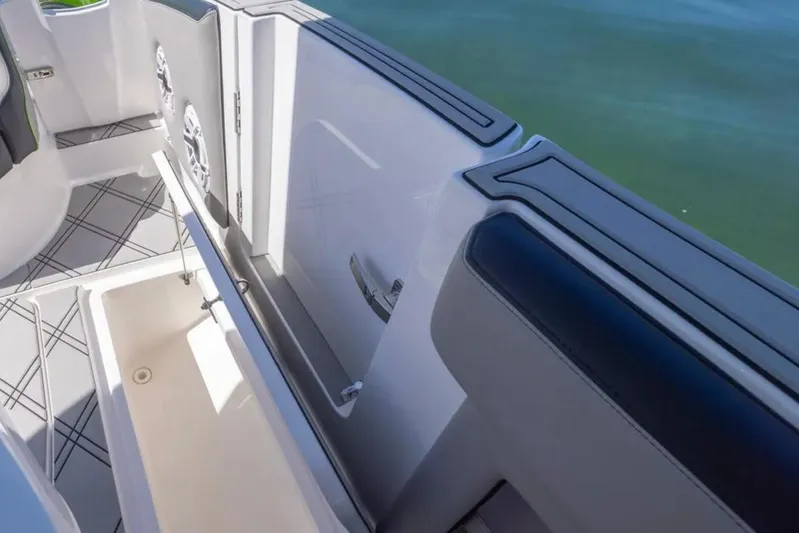  Yacht Photos Pics Interior view of 2026 Deep Impact 399 Sport boat, featuring sleek design and modern amenities.