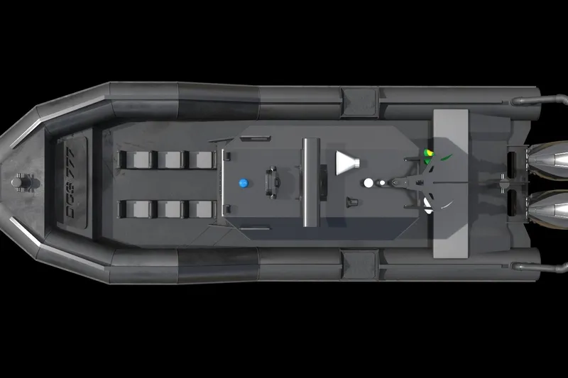 Yacht Photos Pics Top view of 2022 DGS 777 Military Version boat, featuring sleek design and dual engines.