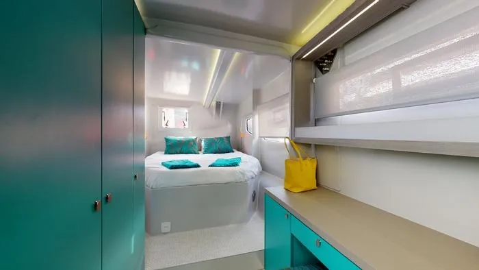 Ti Marin Yacht Photos Pics Luxurious interior of 2020 O Yachts Class 6 with modern bedroom design.