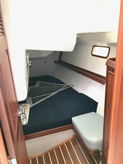 Salacia Yacht Photos Pics Interior cabin of 2016 Blue Jacket 40 sailboat with cozy sleeping area.