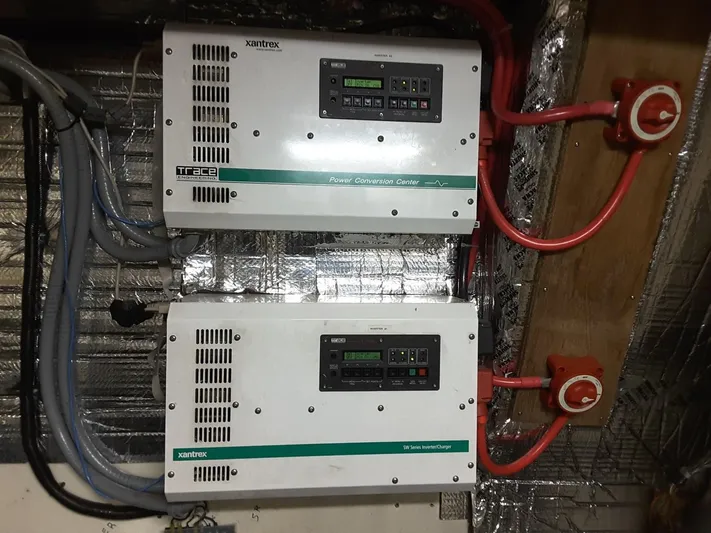 Orina Yacht Photos Pics Two Xantrex power converters installed on a Southern Marine MALAHIDE Pilothouse LRC, 1971 model.
