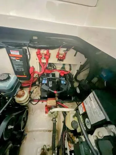 Josh'd Yacht Photos Pics Engine compartment of a 2010 Sea Ray Sundancer 310 boat.