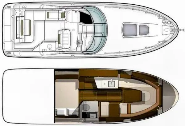 Josh'd Yacht Photos Pics Floor plan of Sea Ray Sundancer 310 yacht, 2010 model.