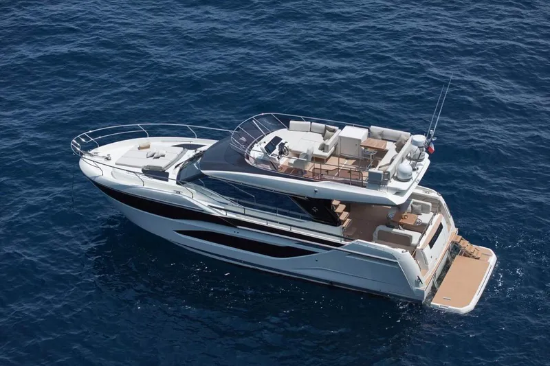  Yacht Photos Pics Luxury Prestige F4.9 yacht cruising on open sea, 2026 model.