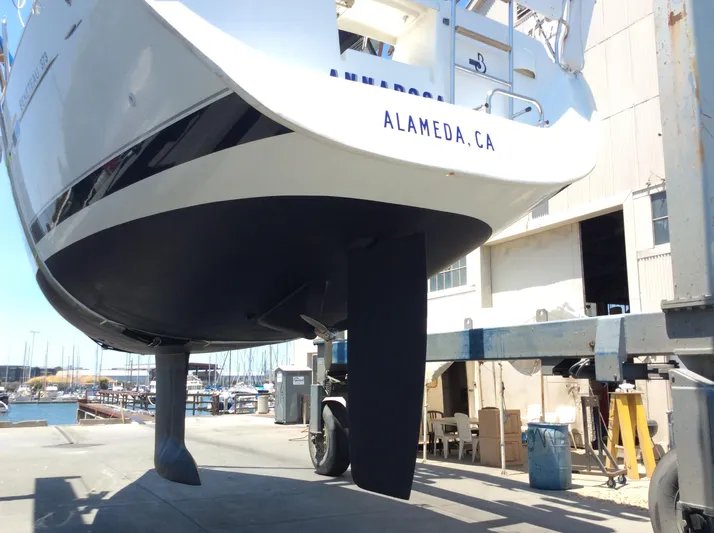 Annarosa Yacht Photos Pics 2005 Beneteau 373 sailboat in dry dock at Alameda, CA marina.