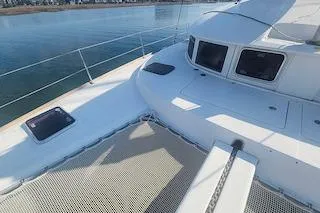Buzio Yacht Photos Pics 2014 Lagoon 380 S2 catamaran deck with ocean view.