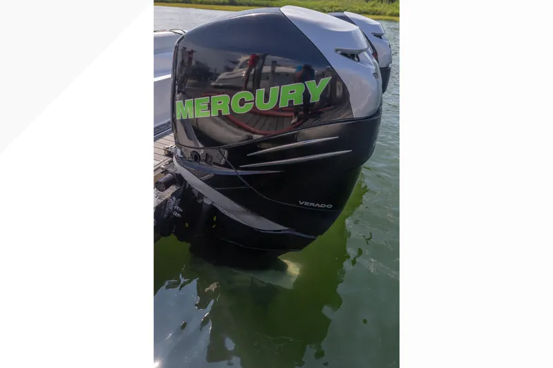  Yacht Photos Pics 2014 Nor-Tech 390 Sport Cuddy with Mercury Verado engine in water.