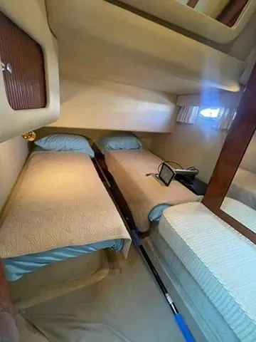  Yacht Photos Pics 2003 Sea Ray 400 Sedan Bridge cabin with twin beds and cozy interior.