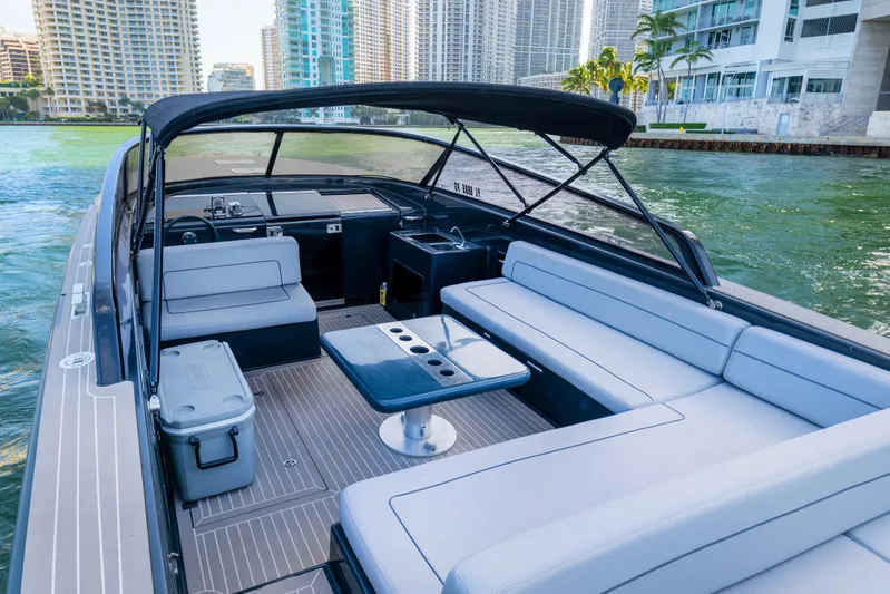 Drakaris Yacht Photos Pics Luxurious 2014 VanDutch 40 yacht interior with sleek seating and modern design.