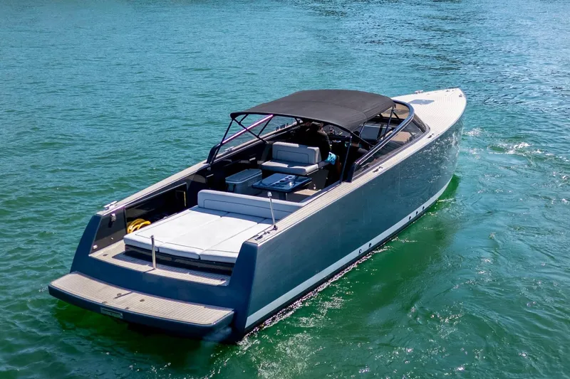 Drakaris Yacht Photos Pics Luxurious 2014 VanDutch 40 boat cruising on calm waters.