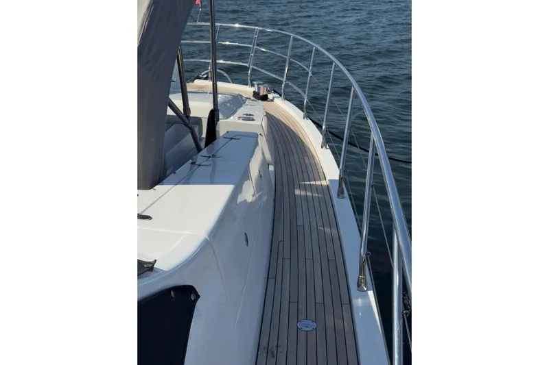  Yacht Photos Pics 2025 Azimut 25 Metri Grande yacht deck with sleek design and ocean view.
