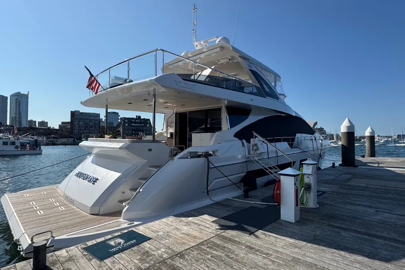 Yacht Photos Pics Luxury Azimut 25 Metri Grande yacht docked at marina, 2025 model.